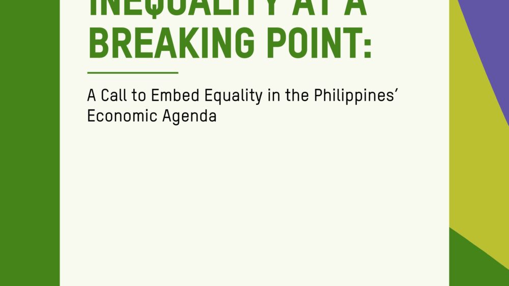 This policy paper examines the persistent issue of inequality in the Philippines and underscores the urgency of integrating equality into the country’s economic agenda. The paper critiques the conventional thinking of having economic growth as a primary strategy for reducing inequality.