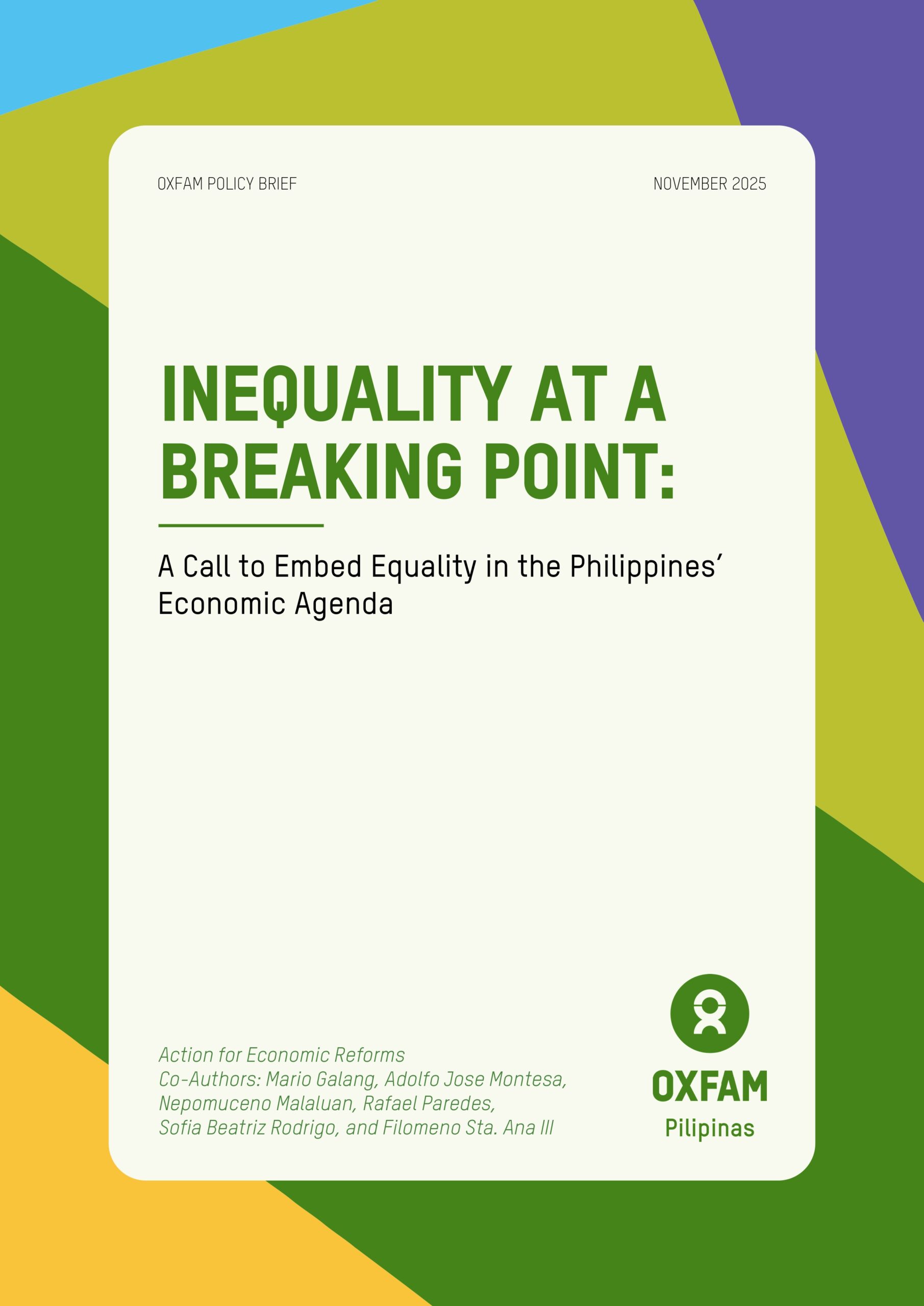This policy paper examines the persistent issue of inequality in the Philippines and underscores the urgency of integrating equality into the country’s economic agenda. The paper critiques the conventional thinking of having economic growth as a primary strategy for reducing inequality.