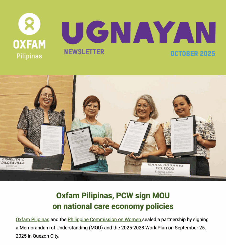 Photo of Oxfam Pilipinas Ugnayan Newsletter cover