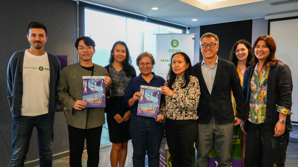 Photo of Oxfam, Access Now, EngageMedia, FORUM-ASIA, during the launch of Rights at the Core regional briefing paper in Quezon City, Philippines.
