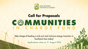 Calling all civil society organizations championing just energy transition in Southeast Asia! Be one of the grantees to lead the charge in ensuring a truly just and inclusive energy transition spreads across communities and localities in Southeast Asia, and to receive up to US$10,000!